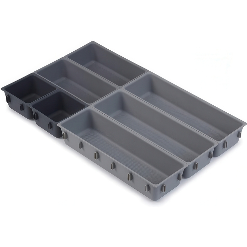 Lådinsatser, Set med 7st, BLOX SMALL DRAWER ORGANISER, Joseph Joseph, Grå i gruppen Förvaring / Köksförvaring / Organisera köksskåp / Besticklådor hos SmartaSaker.se (41942)