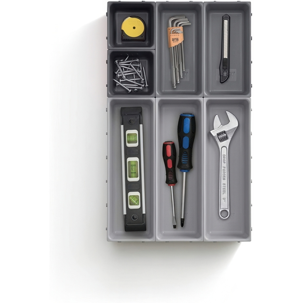 Lådinsatser, Set med 7st, BLOX SMALL DRAWER ORGANISER, Joseph Joseph, Grå i gruppen Förvaring / Köksförvaring / Organisera köksskåp / Besticklådor hos SmartaSaker.se (41942)