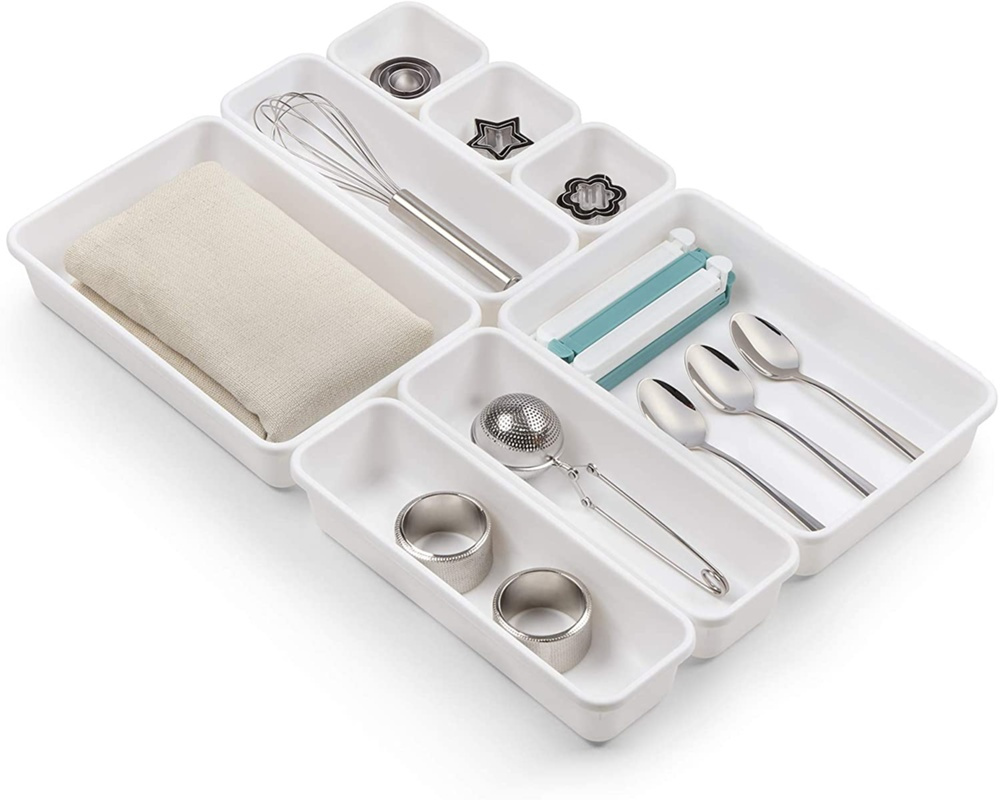 Lådinsatser, Set med 8 st, MODULAR TRAYS, Vita i gruppen Förvaring / Köksförvaring hos SmartaSaker.se (41943)