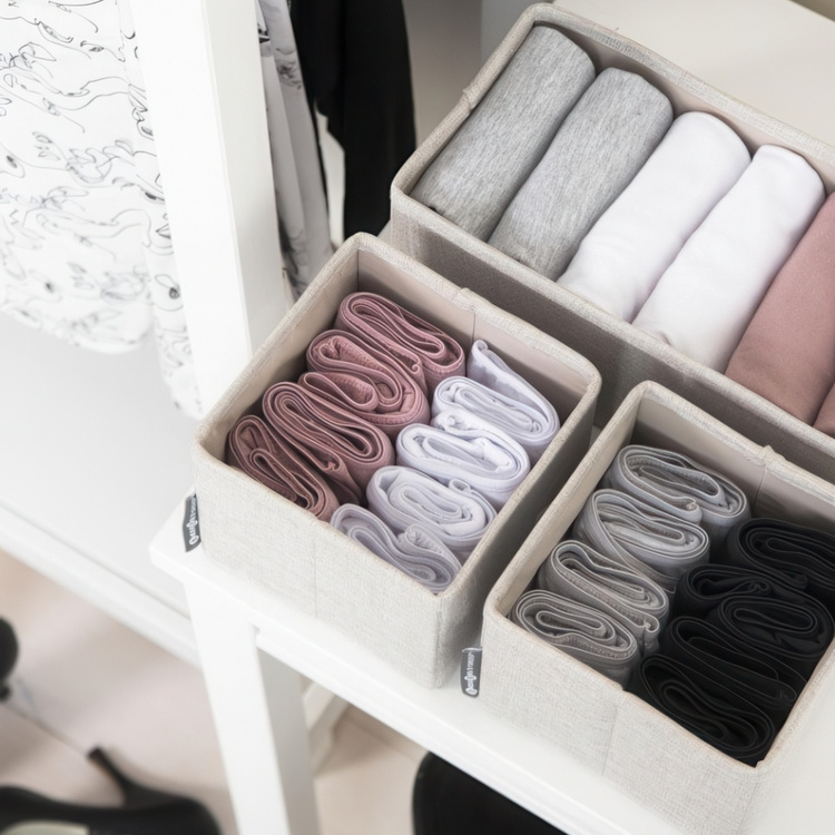 Lådor för sortering, 3 st, BIGSO SOFT DRAWER ORGANIZERS i gruppen Förvaring / Garderobsförvaring / Sorteringslådor hos SmartaSaker.se (41945)