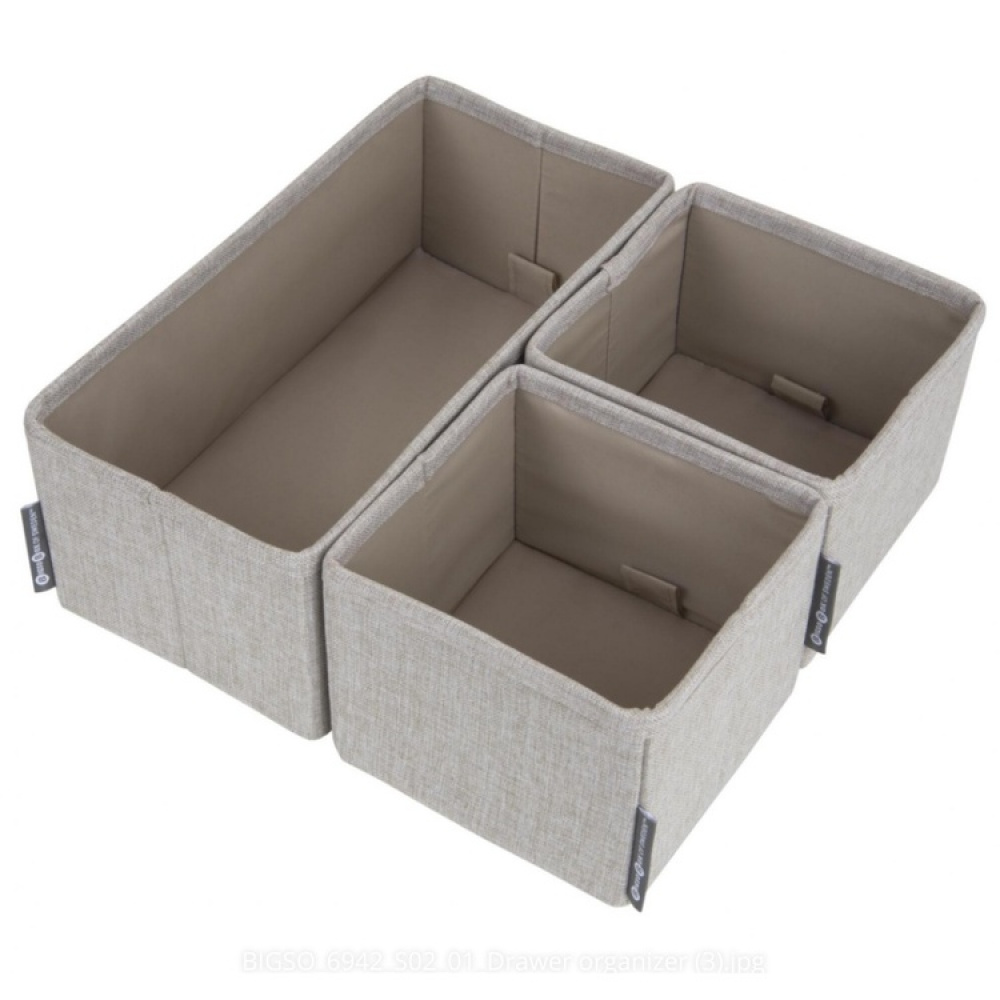 Lådor för sortering, 3 st, BIGSO SOFT DRAWER ORGANIZERS i gruppen Förvaring / Garderobsförvaring / Sorteringslådor hos SmartaSaker.se (41945)