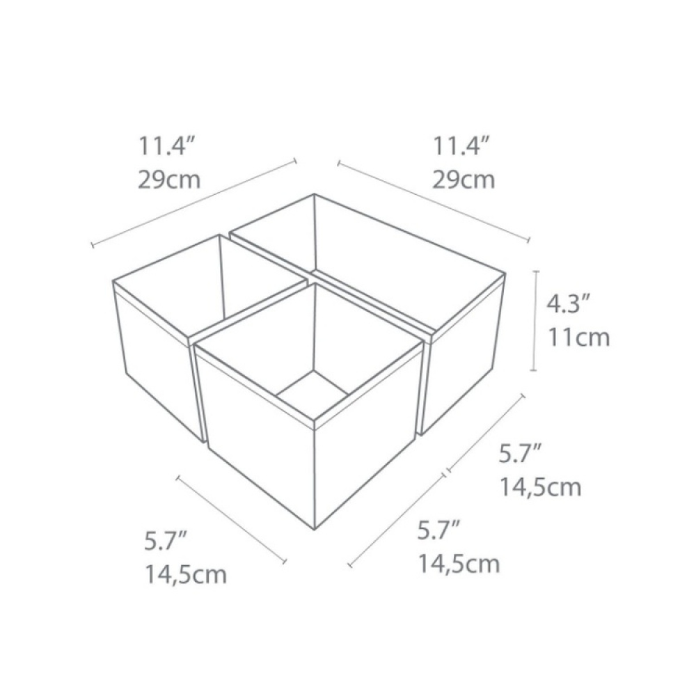 Lådor för sortering, 3 st, BIGSO SOFT DRAWER ORGANIZERS i gruppen Förvaring / Garderobsförvaring / Sorteringslådor hos SmartaSaker.se (41945)