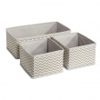 Lådor för sortering, 3 st, CHEVRON ACCESSORY ORGANISER, Grå / Beige Lådor för sortering, 3 st, CHEVRON ACCESSORY ORGANISER, Grå / Beige