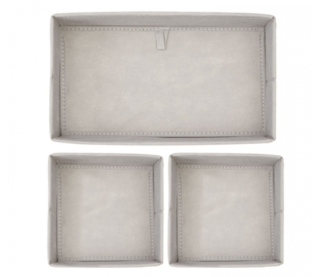 Lådor för sortering, 3 st, CHEVRON ACCESSORY ORGANISER, Grå / Beige i gruppen Förvaring / Garderobsförvaring / Sorteringslådor hos SmartaSaker.se (41946)