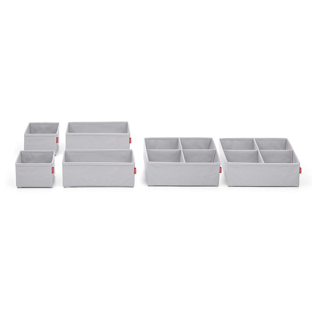 Lådor i tyg för sortering, Set med 6 st, PREMIUM DRAWER ORGANIZERS , Grå i gruppen Förvaring / Garderobsförvaring / Sorteringslådor hos SmartaSaker.se (41948)