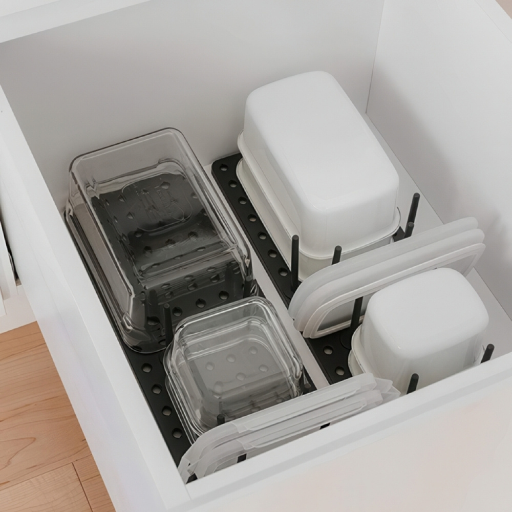 Lådorganiserare, 2 st, Justerbara, PEGGY, Umbra, Mörkgrå i gruppen Förvaring / Köksförvaring / Organisera köksskåp hos SmartaSaker.se (41949)