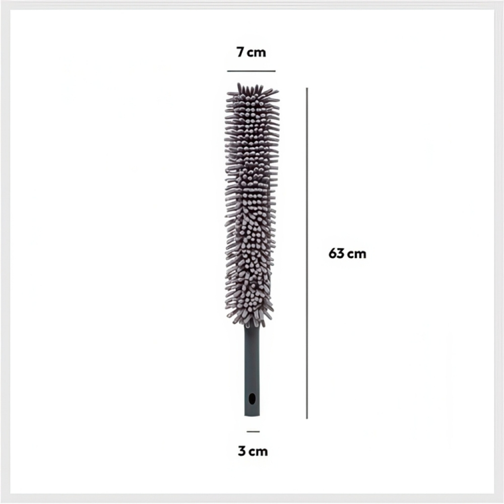 Lång och platt Dammvippa, Böjbar, DOUBLE SIDED DUSTER, 7 x H 62 cm, Grå i gruppen Förvaring / Städförvaring och sopsortering hos SmartaSaker.se (41952)