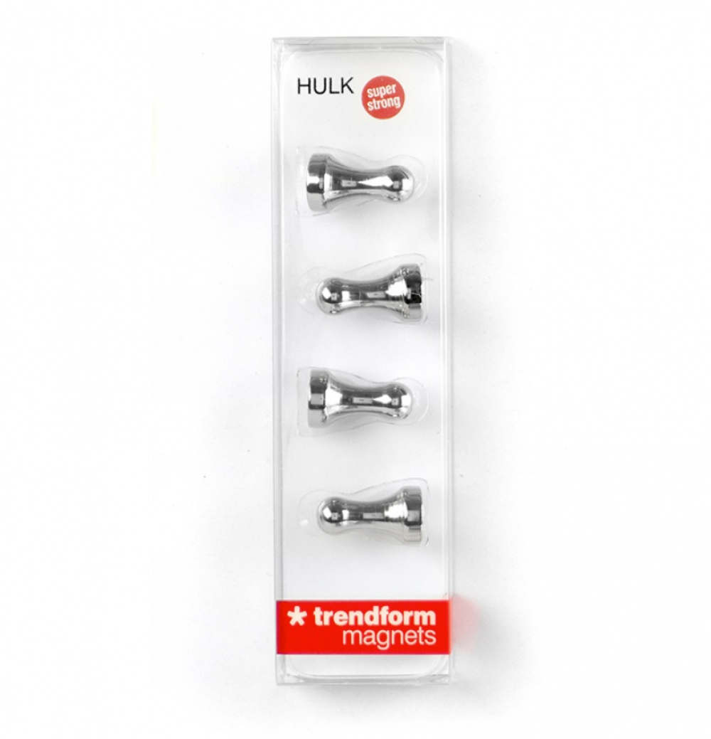 Magneter / krokar, HULK, Extra starka, 4st, HULK, Ø 1,2 x H 2,1 cm, Silver i gruppen Förvaring / Magneter och självhäftande / Starka magneter hos SmartaSaker.se (41957)