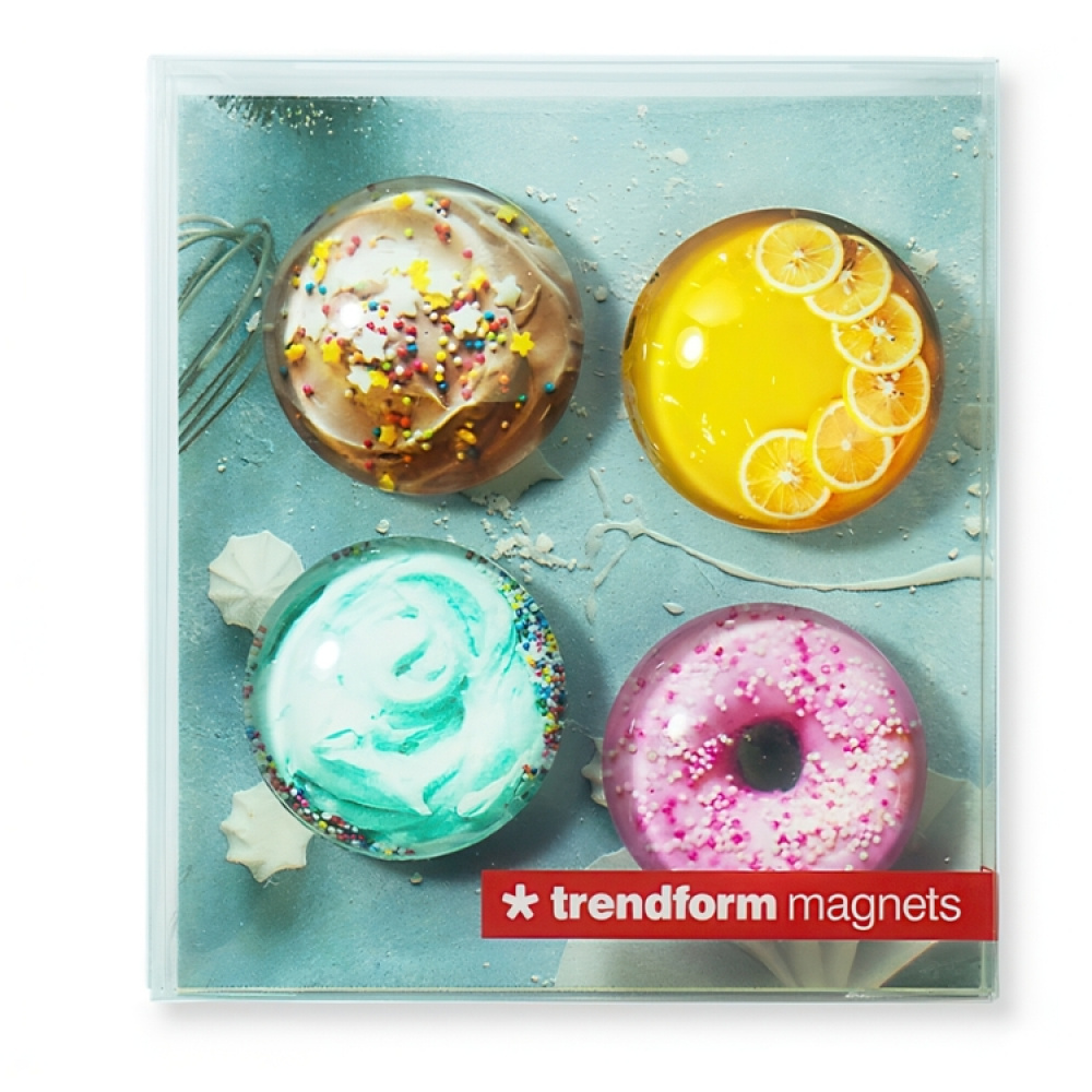 Magneter i glas, 4 st, SWEETS, Ø 3,5 cm, Mix i gruppen Förvaring / Magneter och självhäftande hos SmartaSaker.se (41982)