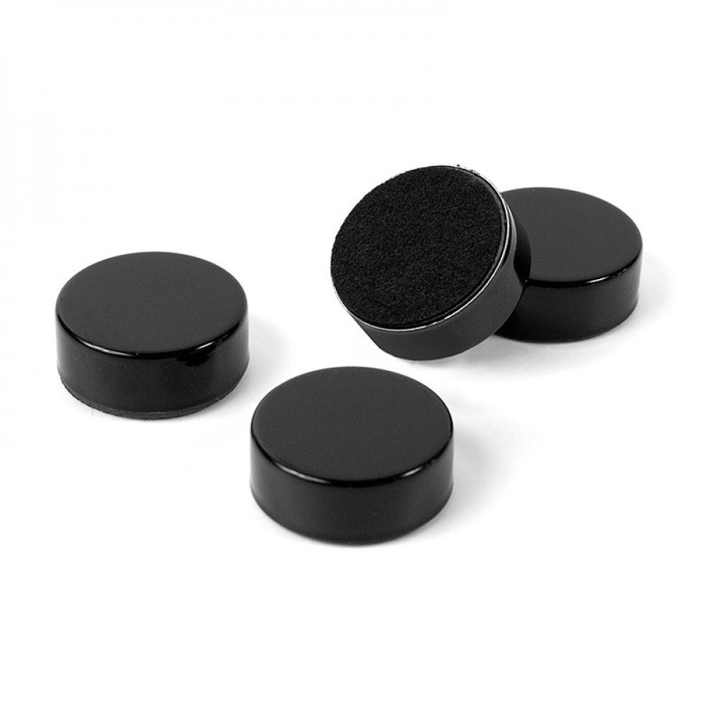 Magneter i metall, Extra starka , 4 st, BLACK MAGNETS, Ø 2,3 cm x H 0,9 cm, Svarta i gruppen Förvaring / Magneter och självhäftande / Starka magneter hos SmartaSaker.se (41985)