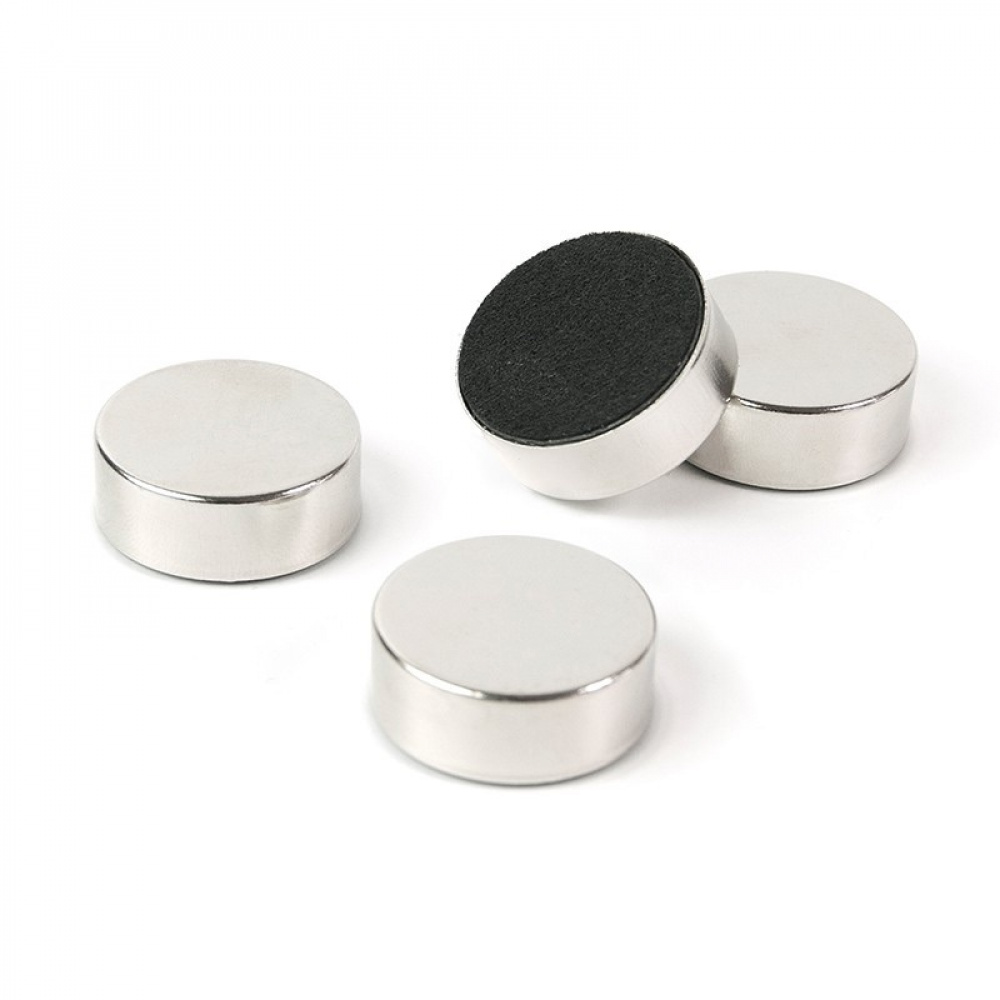 Magneter i metall, Extra starka, Runda, 4 st, SILVER, Ã˜ 2,3 cm x H 0,9 cm, Silver i gruppen Förvaring / Magneter och självhäftande hos SmartaSaker.se (41986)