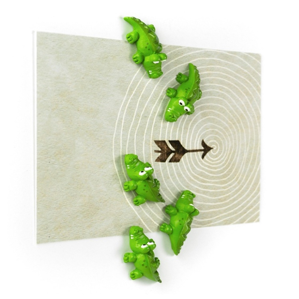 Magneter krokodiler, 5 st, KROKO, Gröna i gruppen Förvaring / Magneter och självhäftande hos SmartaSaker.se (41994)