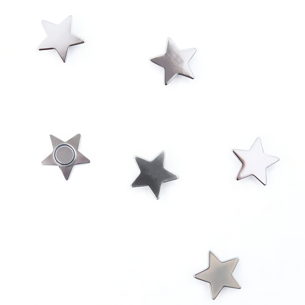 Magneter små stjärnor, 6 st, STAR, Ø 1,5 cm, Silver i gruppen Förvaring / Magneter och självhäftande hos SmartaSaker.se (42001)