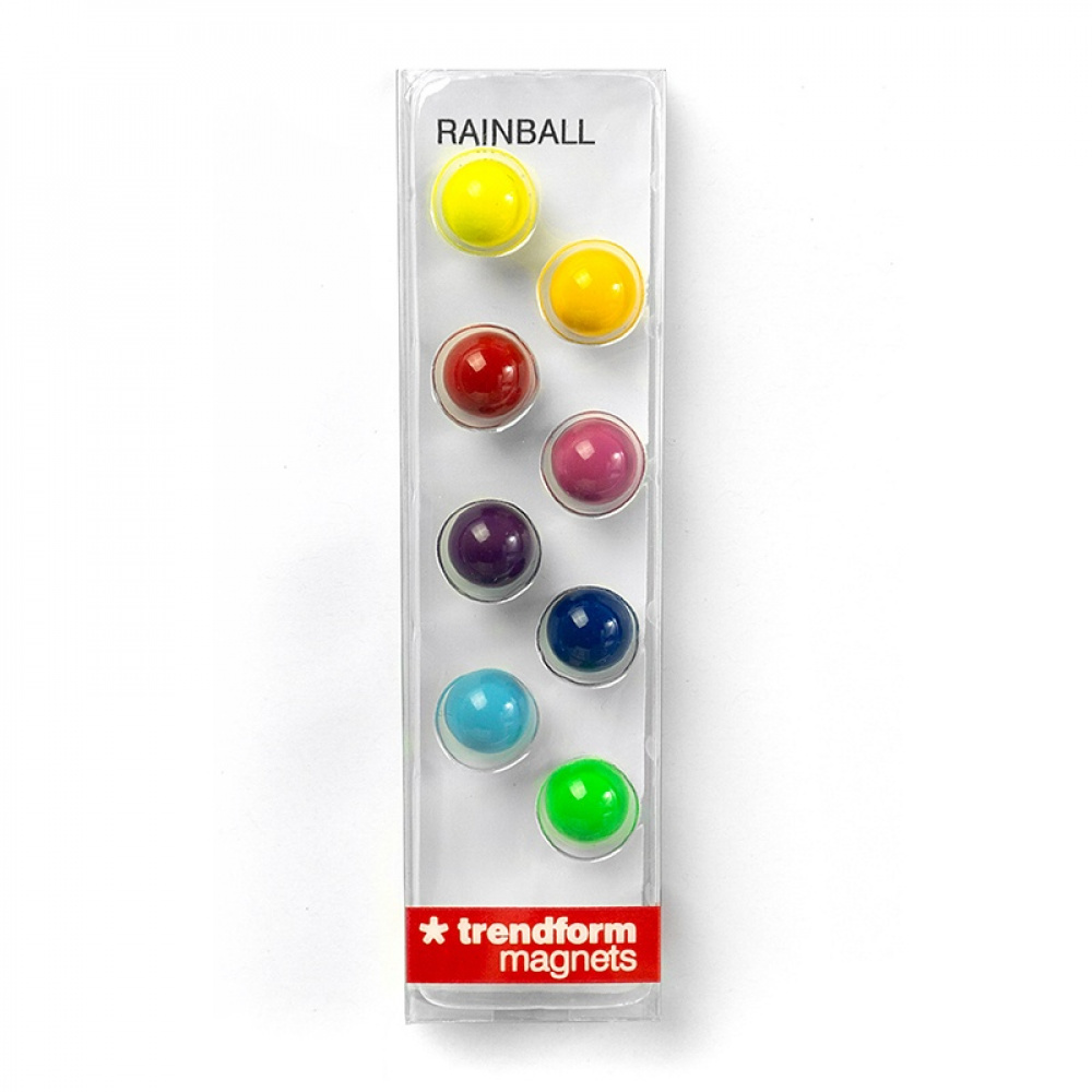 Magneter, 8 st, RAINBALL, Ø 1,1 cm, Glada färger i gruppen Förvaring / Magneter och självhäftande hos SmartaSaker.se (42007)