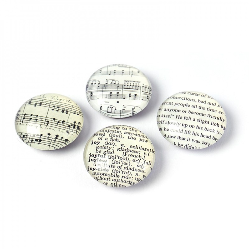 Magneter, 4 st, FINE ARTS, Ø3,5 cm, Vit / Svart i gruppen Förvaring / Magneter och självhäftande hos SmartaSaker.se (42008)