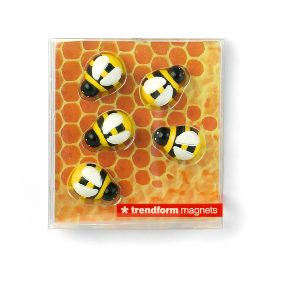 Magneter, Honungsbin, 5 st, HONEY BEE, Gul / Svart i gruppen Förvaring / Magneter och självhäftande hos SmartaSaker.se (42017)