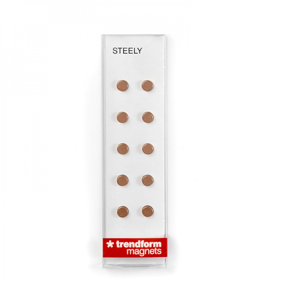 Magneter, mini, starka, 10 st, STEELY COPPER, Ø 0,6 x H 0,3 cm, Koppar i gruppen Förvaring / Magneter och självhäftande / Starka magneter hos SmartaSaker.se (42023)