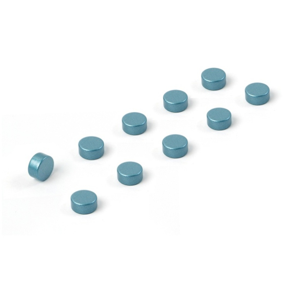 Magneter, mini, starka, 10 st, STEELY SILVER BLUE, Ø 0,6 x H 0,3 cm, Ljusblå i gruppen Förvaring / Magneter och självhäftande / Starka magneter hos SmartaSaker.se (42025)