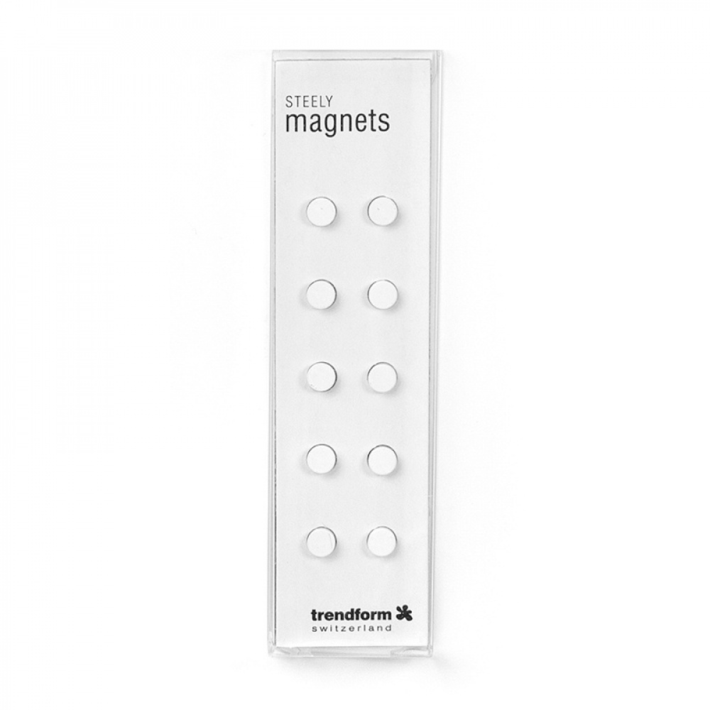 Magneter, mini, starka, 10 st, STEELY WHITE, Ø 0,6 x 0,3 cm, Vit i gruppen Förvaring / Magneter och självhäftande / Starka magneter hos SmartaSaker.se (42027)