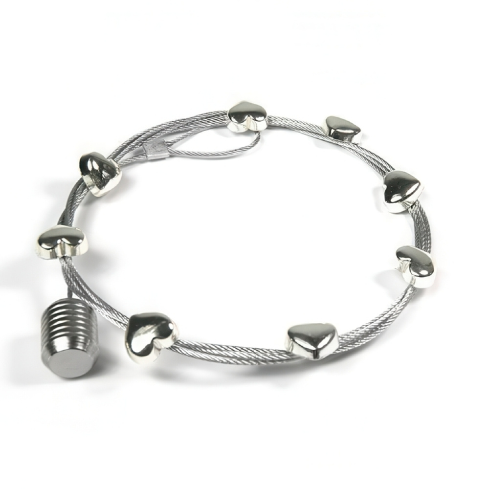 Magnetisk korthållare med 8 hjärt-magneter, Lodrät, SWEETHEART, H 150 cm, Silver i gruppen Förvaring / Magneter och självhäftande / Magnetförvaring hos SmartaSaker.se (42045)