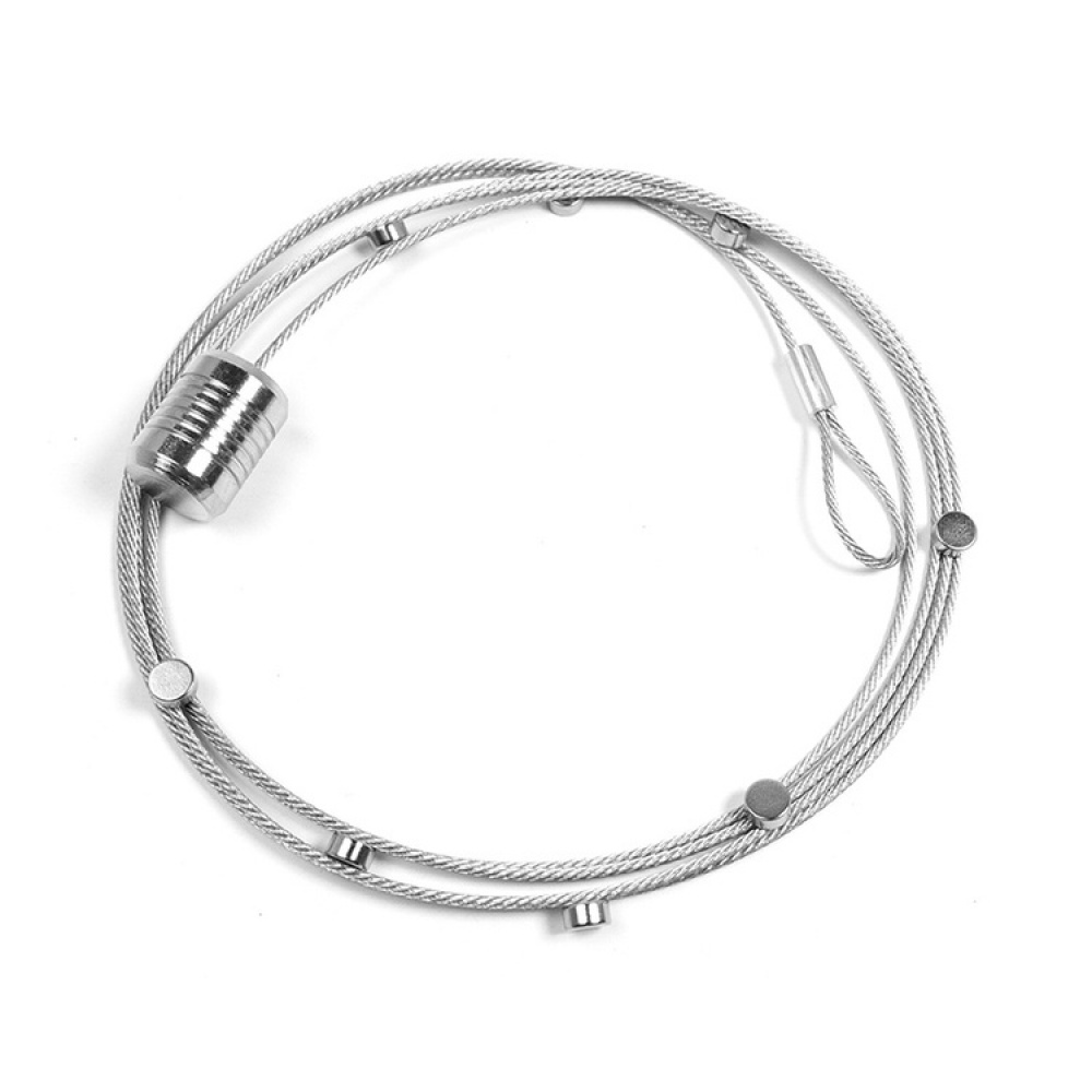 Magnetisk korthållare med 8 minimagneter, STEELY DAN, H 150 cm, Silver i gruppen Förvaring / Magneter och självhäftande / Magnetförvaring hos SmartaSaker.se (42048)