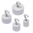 Magnetisk Krok, Super stark -16 kg, NEODYM LARGE, Ø 2,5 cm, Vit Magnetisk Krok, Super stark -16 kg, NEODYM LARGE, Ø 2,5 cm, Vit