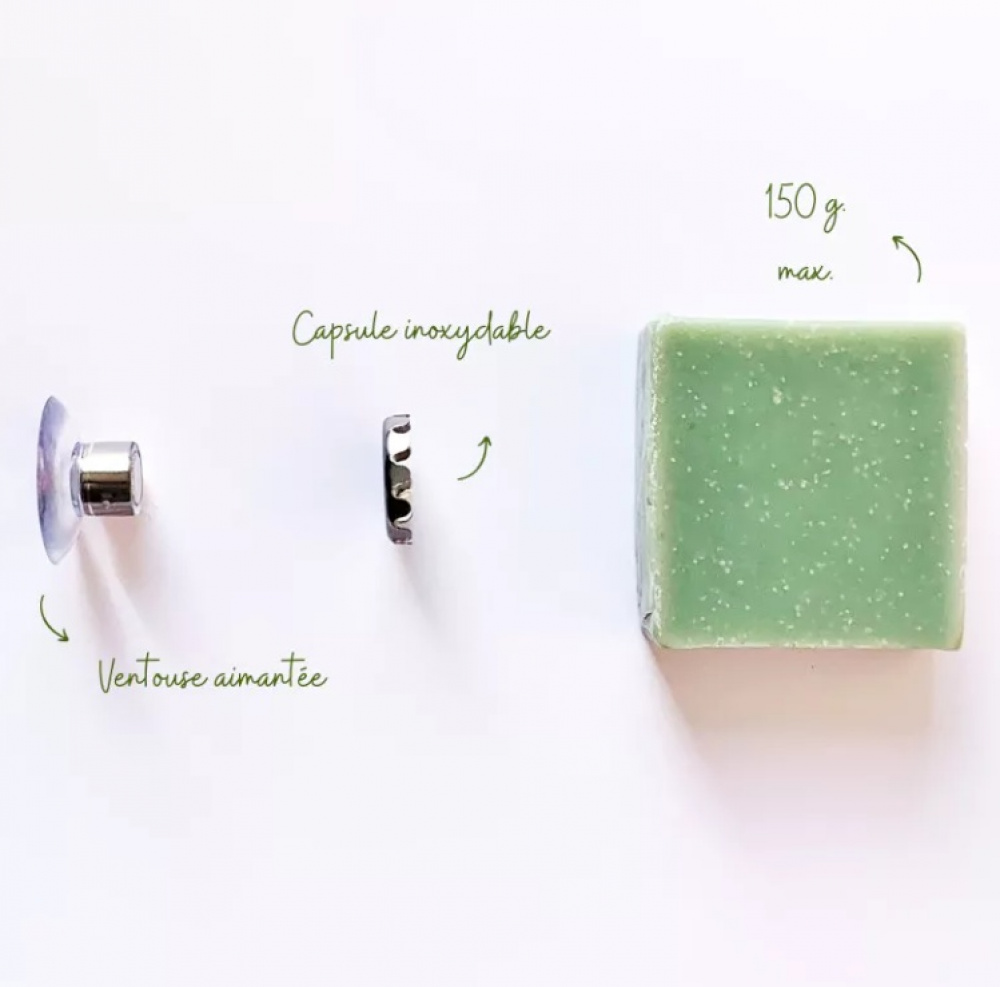 Magnetisk tvålhållare med sugpropp, MINIMALISTE PORTE SAVON, Ã˜ 3,5 cm, Silver i gruppen Förvaring / Badrumsförvaring hos SmartaSaker.se (42065)