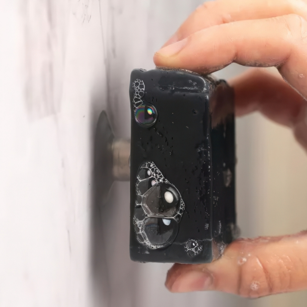 Magnetisk tvålhållare med sugpropp, MINIMALISTE PORTE SAVON, Ø 3,5 cm, Silver i gruppen Förvaring / Badrumsförvaring hos SmartaSaker.se (42065)