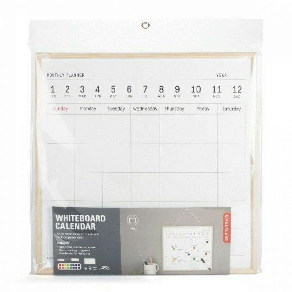 Magnetisk whiteboard tavla, MONTHLY PLANNER, 34 x H 34 cm, Vit i gruppen Förvaring / Kontorsmaterial hos SmartaSaker.se (42067)