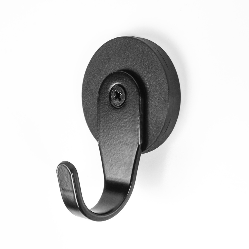 Magnetiska Krokar, Stora, Superstarka, 2 st, RUBBER SUPERMAGNET, Ã˜ 4,3 cm, Svarta i gruppen Förvaring / Magneter och självhäftande / Magnetkrokar hos SmartaSaker.se (42072)