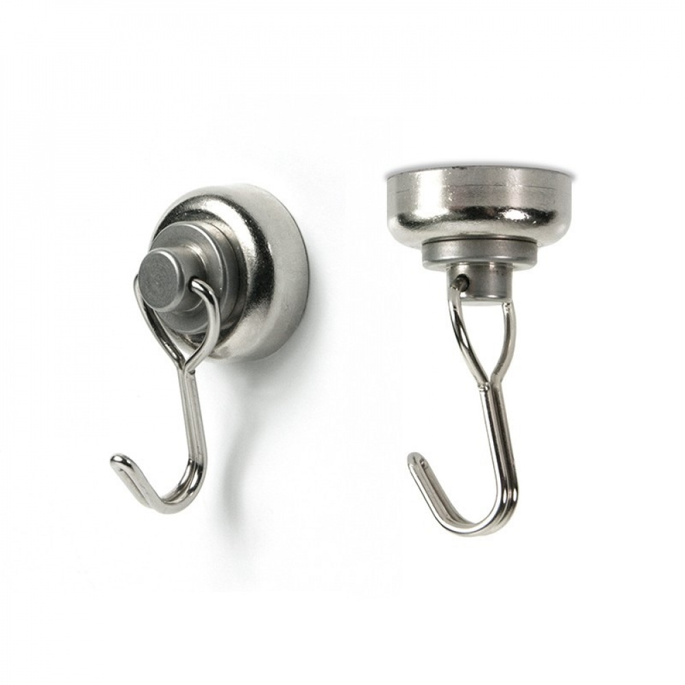 Magnetiska Krokar, Superstarka, 2 st, TWISTER, Ã˜ 2,5 cm x 4,2 cm, Silver i gruppen Förvaring / Magneter och självhäftande / Magnetkrokar hos SmartaSaker.se (42074)