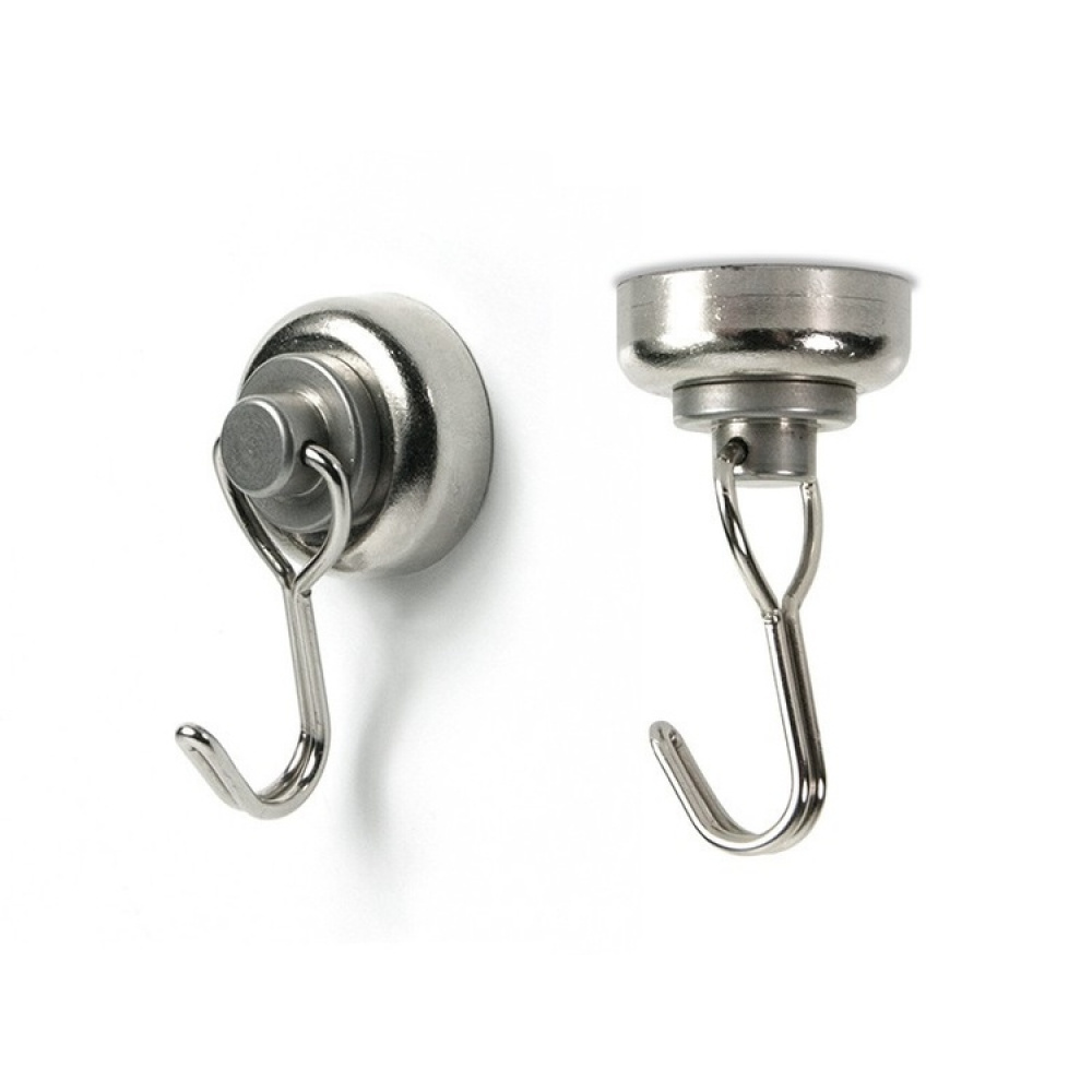 Magnetiska Krokar, Superstarka, 2 st, TWISTER, Ø 2,5 cm x 4,2 cm, Silver i gruppen Förvaring / Magneter och självhäftande / Magnetkrokar hos SmartaSaker.se (42074)
