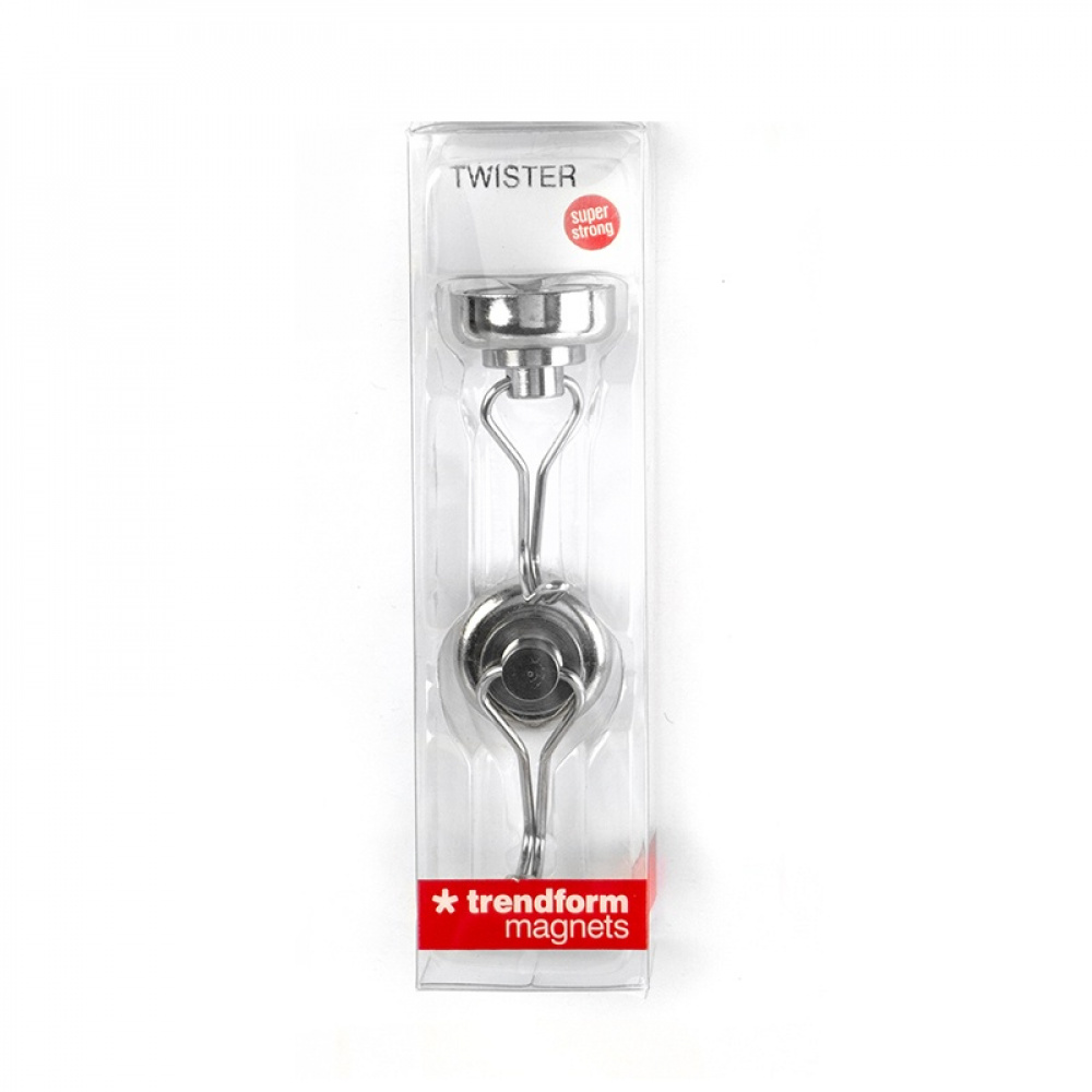 Magnetiska Krokar, Superstarka, 2 st, TWISTER, Ã˜ 2,5 cm x 4,2 cm, Silver i gruppen Förvaring / Magneter och självhäftande / Magnetkrokar hos SmartaSaker.se (42074)