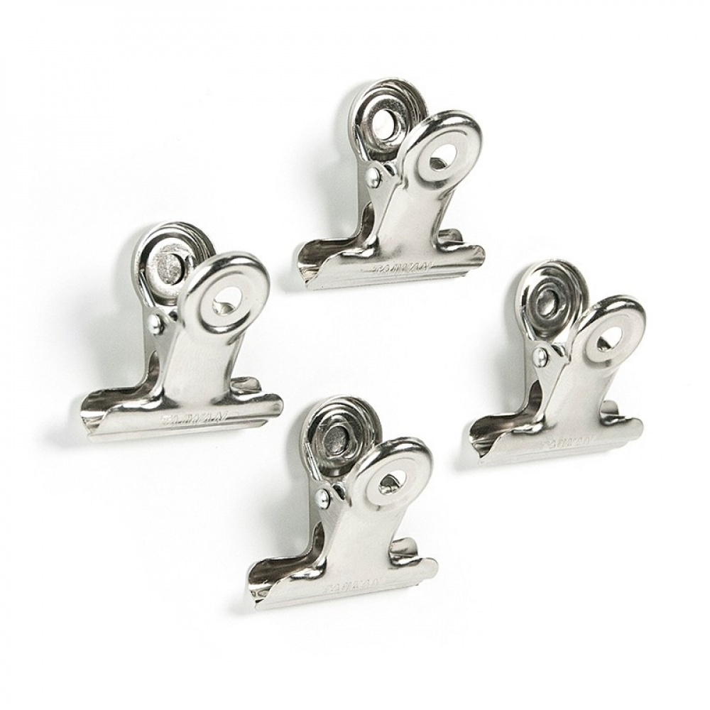 Magnetklämmor, 4 st, GRAFFA CLIPS, 3 x 3 x H 2 cm, Silver i gruppen Förvaring / Magneter och självhäftande / Magnetförvaring hos SmartaSaker.se (42080)