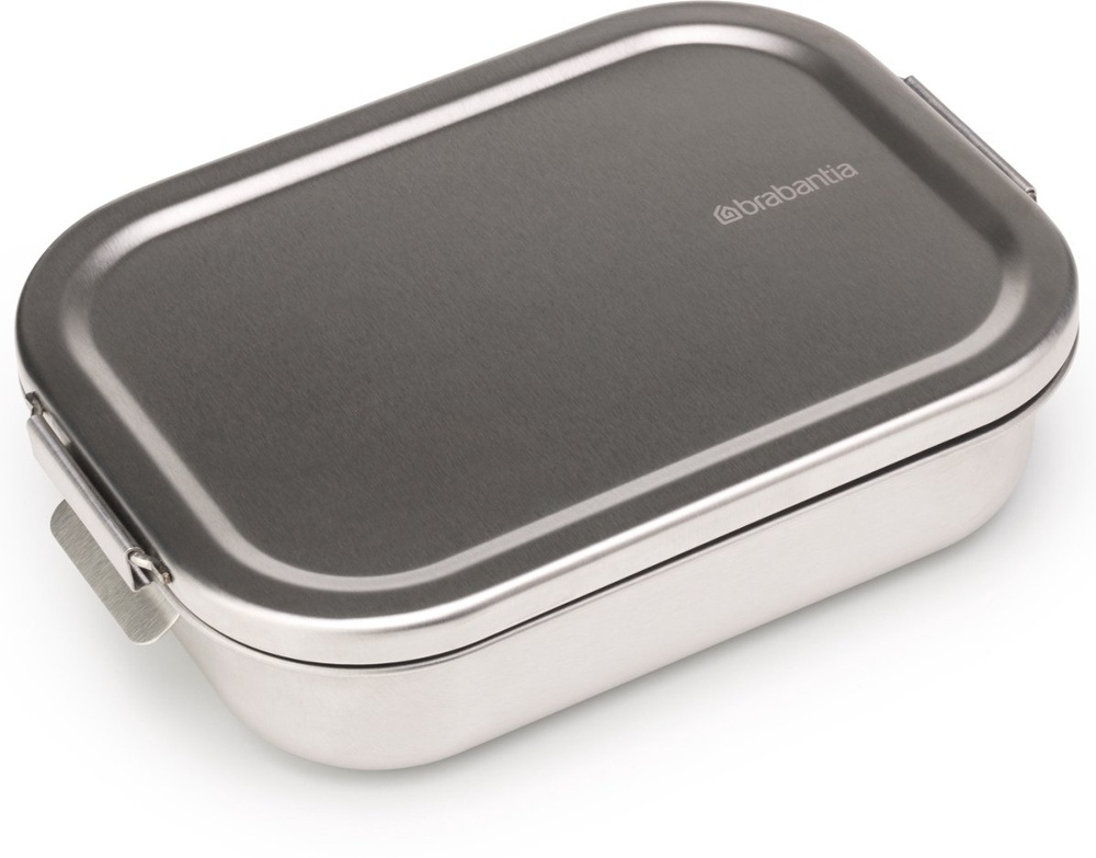 Matlåda i metall, 1,1 L, BRABANTIA MAKE & TAKE MEDIUM LUNCH BOX, 14,4 x 20,6 x H 5,8 cm, Silver i gruppen Förvaring / Köksförvaring / Matlådor / Metall hos SmartaSaker.se (42109)