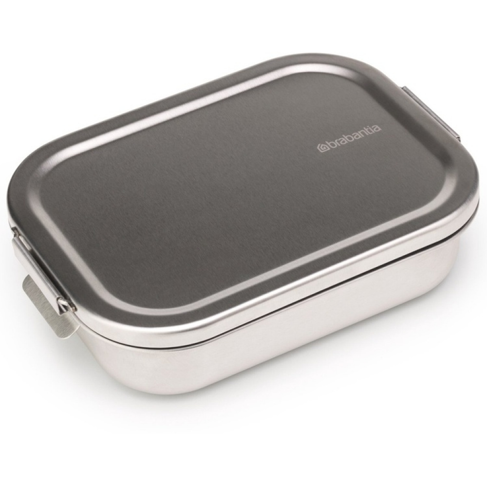 Matlåda i metall, 1,1 L, BRABANTIA MAKE & TAKE MEDIUM LUNCH BOX, 14,4 x 20,6 x H 5,8 cm, Silver i gruppen Förvaring / Köksförvaring / Matlådor / Matlådor i metall hos SmartaSaker.se (42109)