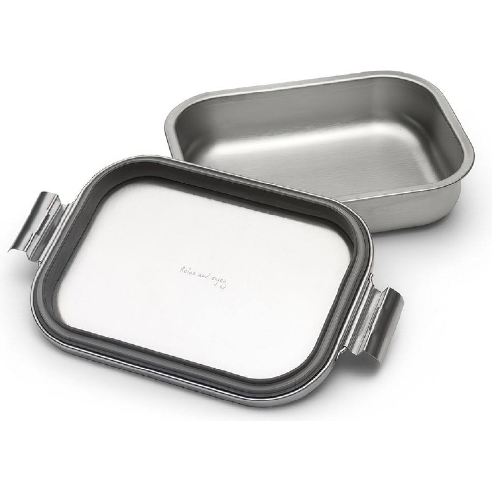 Matlåda i metall, 1,1 L, BRABANTIA MAKE & TAKE MEDIUM LUNCH BOX, 14,4 x 20,6 x H 5,8 cm, Silver i gruppen Förvaring / Köksförvaring / Matlådor / Matlådor i metall hos SmartaSaker.se (42109)