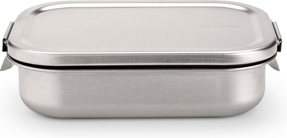 Matlåda i metall, 1,1 L, BRABANTIA MAKE & TAKE MEDIUM LUNCH BOX, 14,4 x 20,6 x H 5,8 cm, Silver i gruppen Förvaring / Köksförvaring / Matlådor / Metall hos SmartaSaker.se (42109)