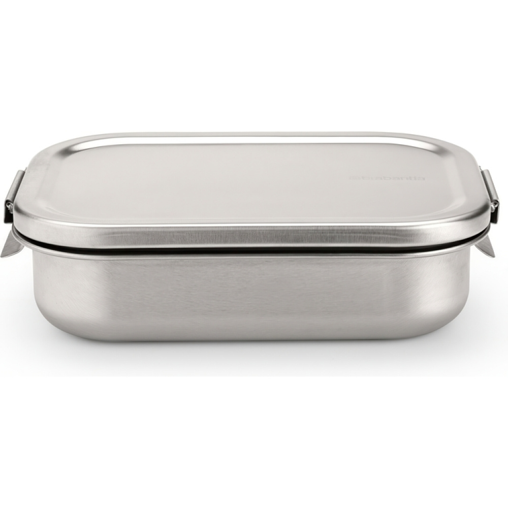 Matlåda i metall, 1,1 L, BRABANTIA MAKE & TAKE MEDIUM LUNCH BOX, 14,4 x 20,6 x H 5,8 cm, Silver i gruppen Förvaring / Köksförvaring / Matlådor / Matlådor i metall hos SmartaSaker.se (42109)