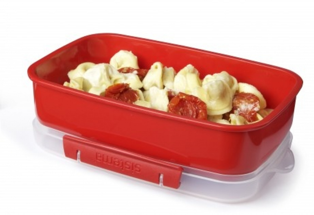 Matlåda för micro, MICROWAVE RECTANGULAR LARGE, 23 x 15 x H 8 cm, Röd i gruppen Förvaring / Köksförvaring / Matlådor / Plast hos SmartaSaker.se (42111)