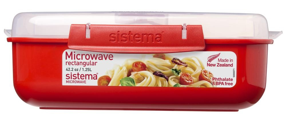 Matlåda för micro, MICROWAVE RECTANGULAR LARGE, 23 x 15 x H 8 cm, Röd i gruppen Förvaring / Köksförvaring / Matlådor / Plast hos SmartaSaker.se (42111)