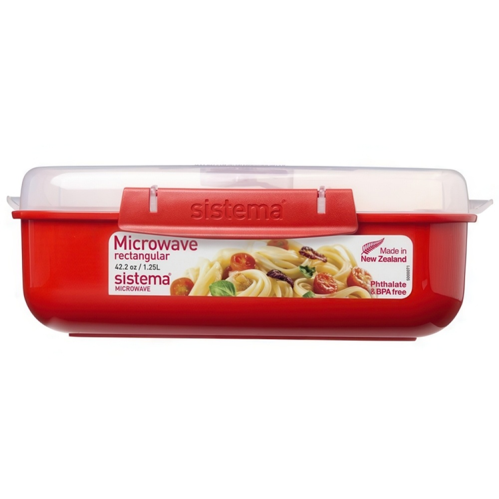 Matlåda för micro, MICROWAVE RECTANGULAR LARGE, 23 x 15 x H 8 cm, Röd i gruppen Förvaring / Köksförvaring / Matlådor / Matlådor i plast hos SmartaSaker.se (42111)