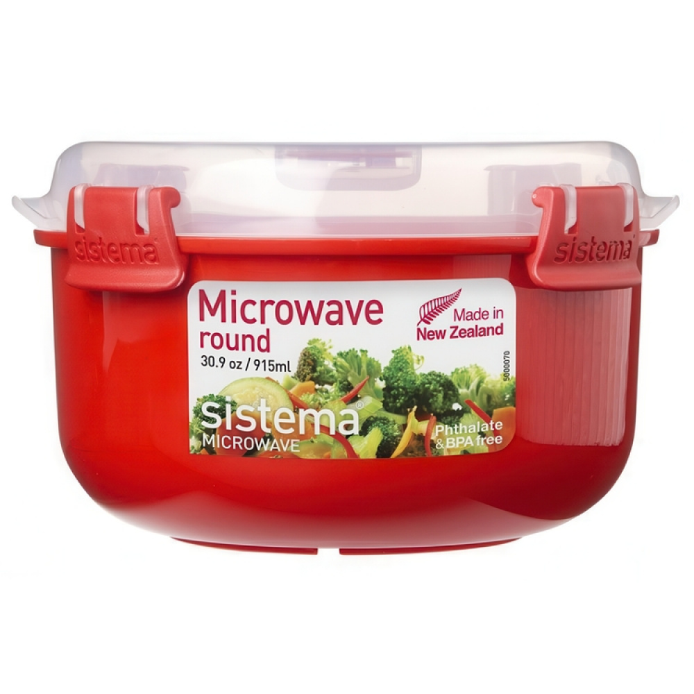 Matlåda för micron, MICROWAVE ROUND, Ø15,6 x H 9,5 cm, Röd i gruppen Förvaring / Köksförvaring / Matlådor / Matlådor i plast hos SmartaSaker.se (42113)