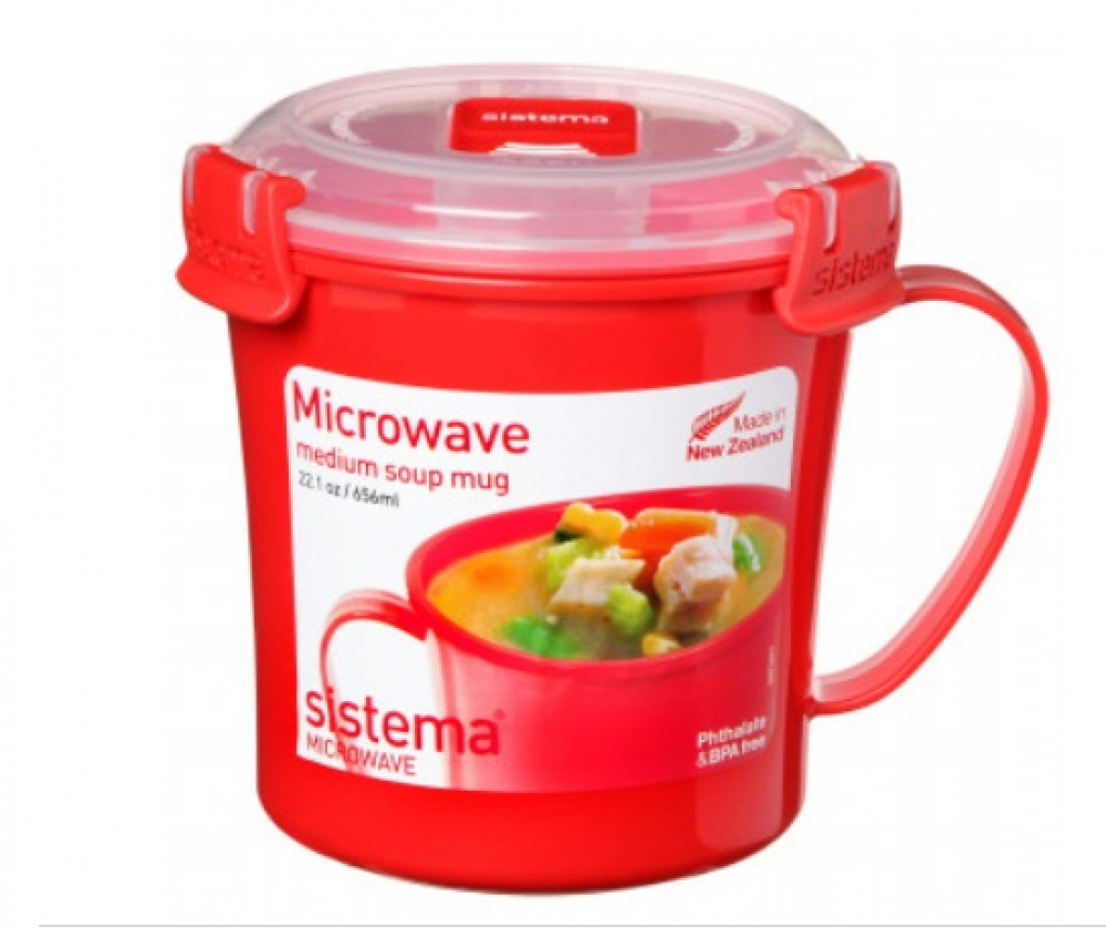 Matlåda för soppa, 66 ml, MICROWAVE, 14 x 11 x H 12 cm, Röd i gruppen Förvaring / Köksförvaring / Matlådor / Plast hos SmartaSaker.se (42116)