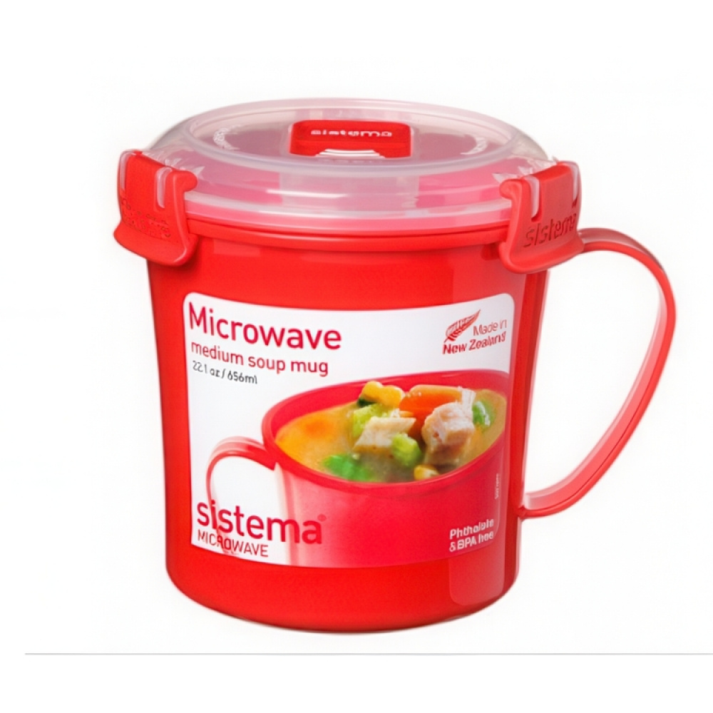 Matlåda för soppa, 66 ml, MICROWAVE, 14 x 11 x H 12 cm, Röd i gruppen Förvaring / Köksförvaring / Matlådor / Matlådor i plast hos SmartaSaker.se (42116)