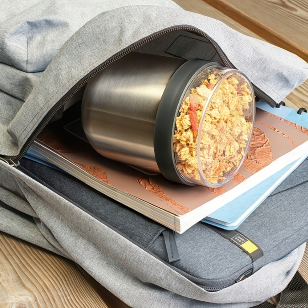 Matlåda i stål, 0,5 L, BRABANTIA MAKE & TAKE TERMOS, Ø11 x H 13,5 cm, Silver / Ljusgrå i gruppen Förvaring / Köksförvaring / Matlådor / Matlådor i metall hos SmartaSaker.se (42117)