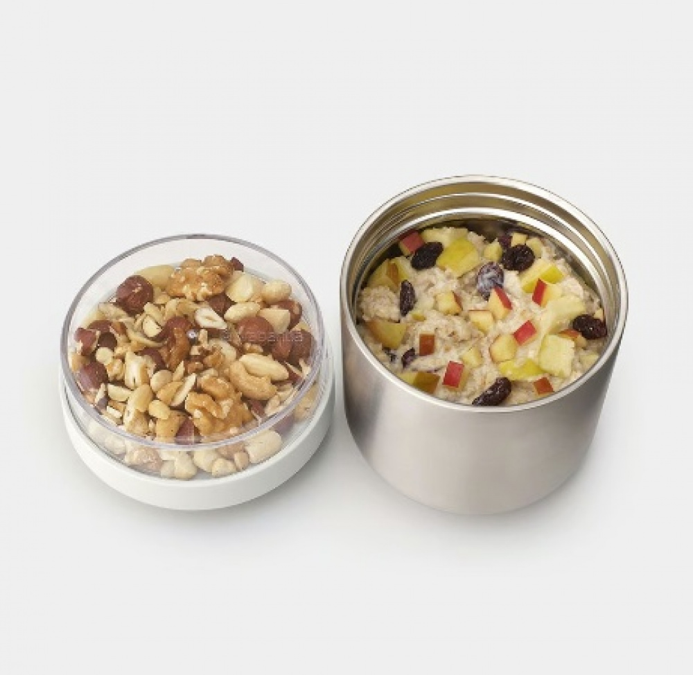 Matlåda i stål, 0,5 L, BRABANTIA MAKE & TAKE TERMOS, Ã˜ 11 x H 13,5 cm, Silver / Ljusgrå i gruppen Förvaring / Köksförvaring / Matlådor / Metall hos SmartaSaker.se (42117)