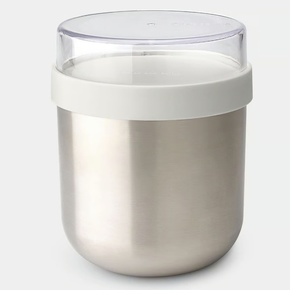 Matlåda i stål, 0,5 L, BRABANTIA MAKE & TAKE TERMOS, Ø11 x H 13,5 cm, Silver / Ljusgrå i gruppen Förvaring / Köksförvaring / Matlådor / Matlådor i metall hos SmartaSaker.se (42117)