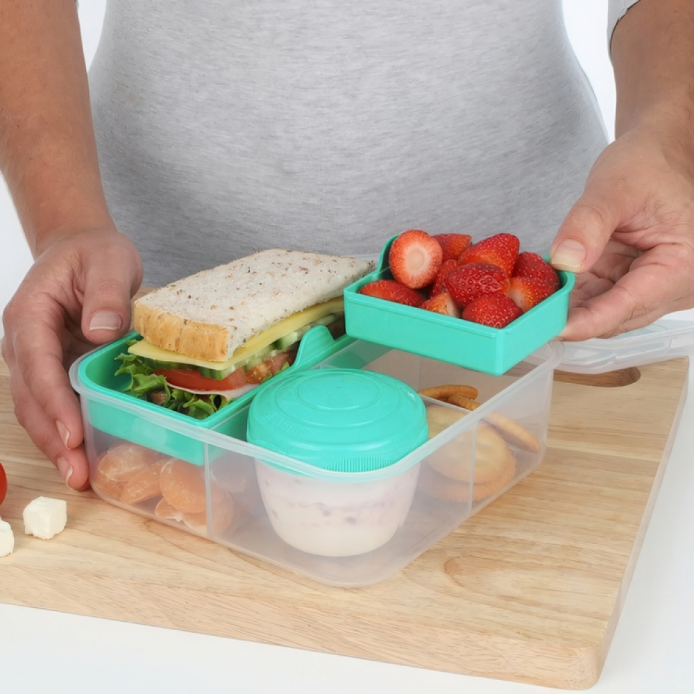 Matlåda med fack och yoghurtburk, 1,25 Liter, SISTEMA BENTO CUBE TO GO i gruppen Förvaring / Köksförvaring / Matlådor / Lunchlådor och Bento hos SmartaSaker.se (42122)
