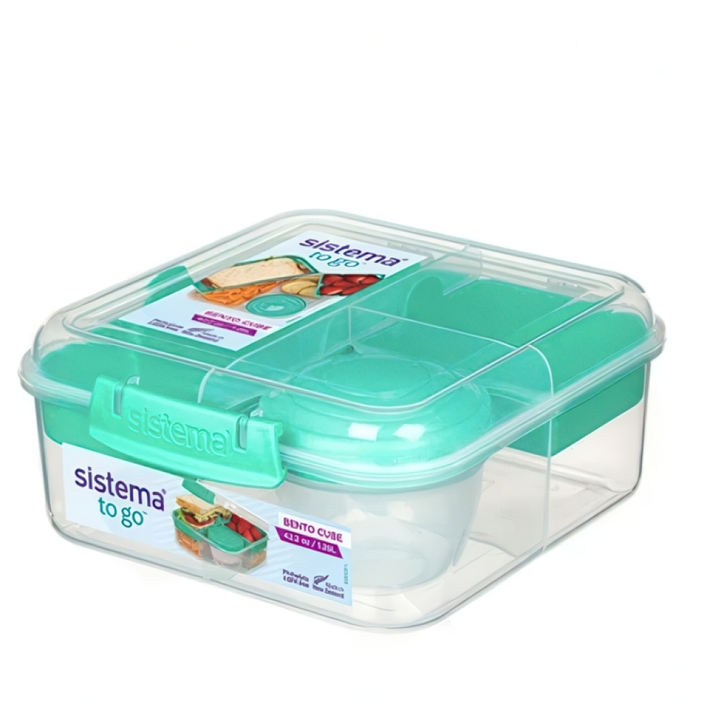 Matlåda med fack och yoghurtburk, 1,25 Liter, SISTEMA BENTO CUBE TO GO i gruppen Förvaring / Köksförvaring / Matlådor / Lunchlådor och Bento hos SmartaSaker.se (42122)